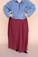 Sutton Gingham Skirt in Berry Red