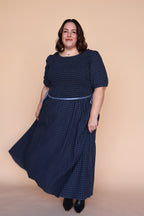 Lainey Gingham Maxi in Navy