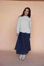 Sutton Gingham Skirt in Navy