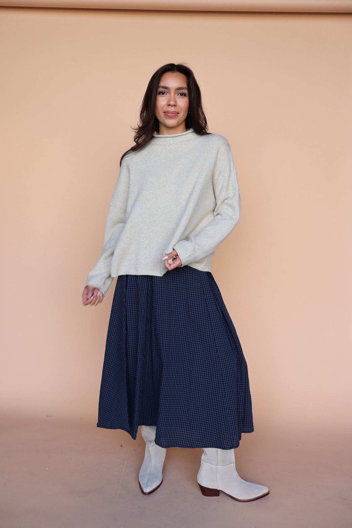 Piper Mock Neck Sweater in Oatmeal Secondary image
