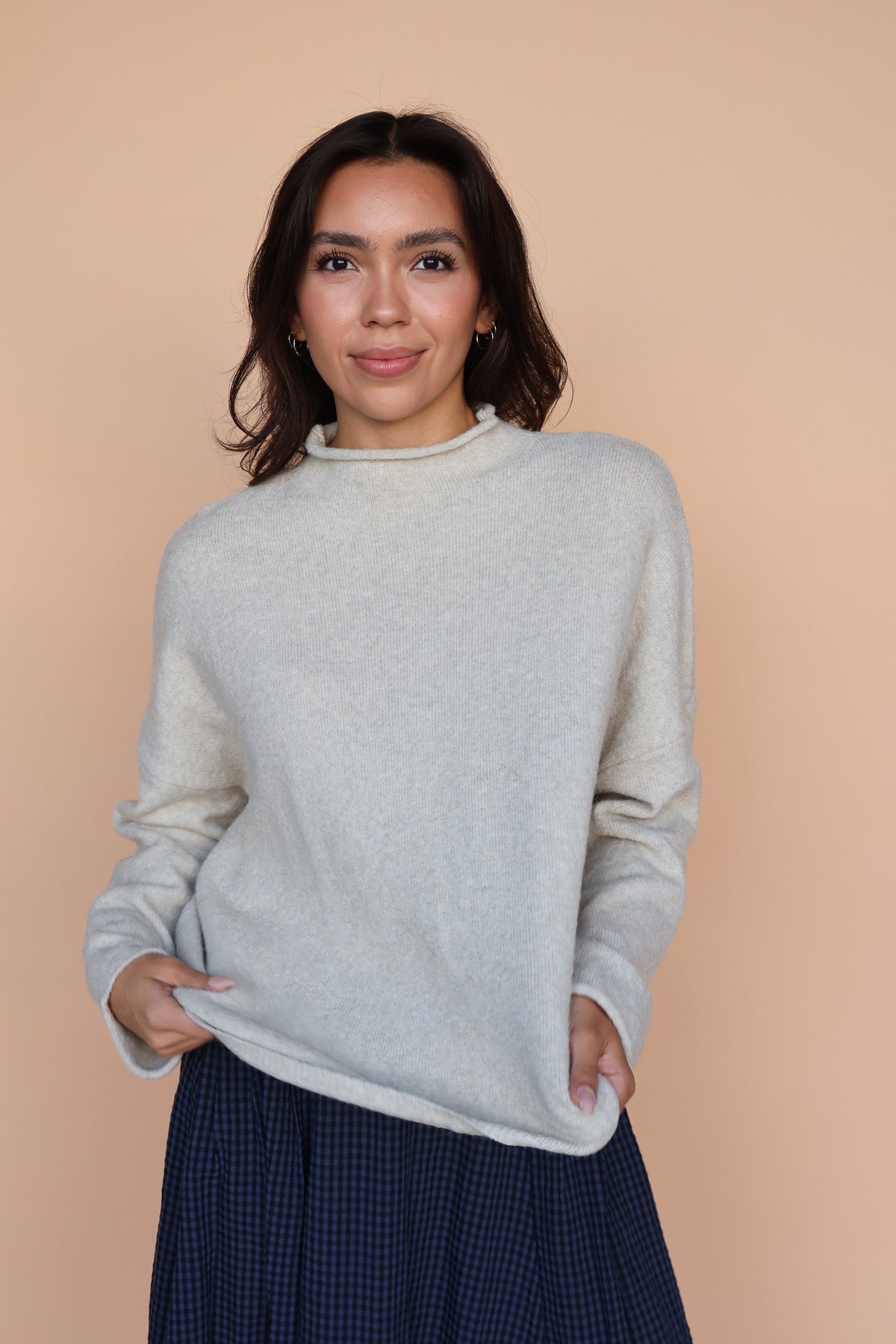 Piper Mock Neck Sweater in Oatmeal