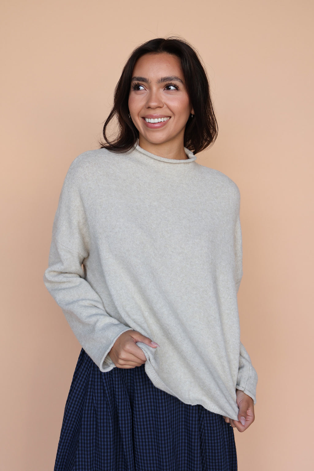 Piper Mock Neck Sweater in Oatmeal
