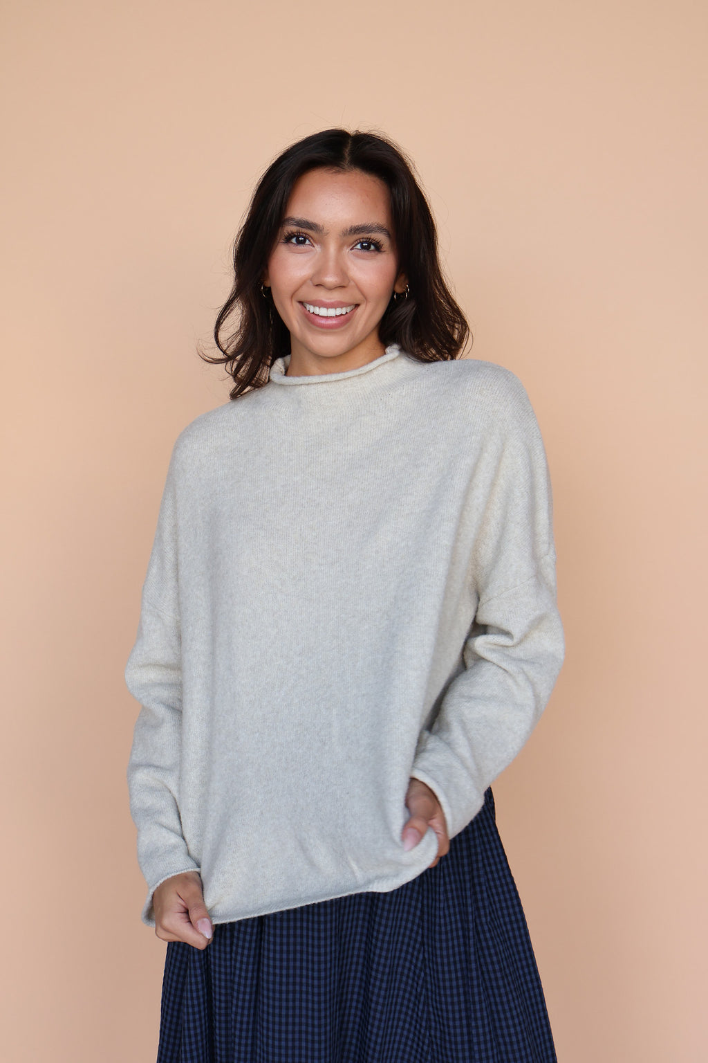 Piper Mock Neck Sweater in Oatmeal