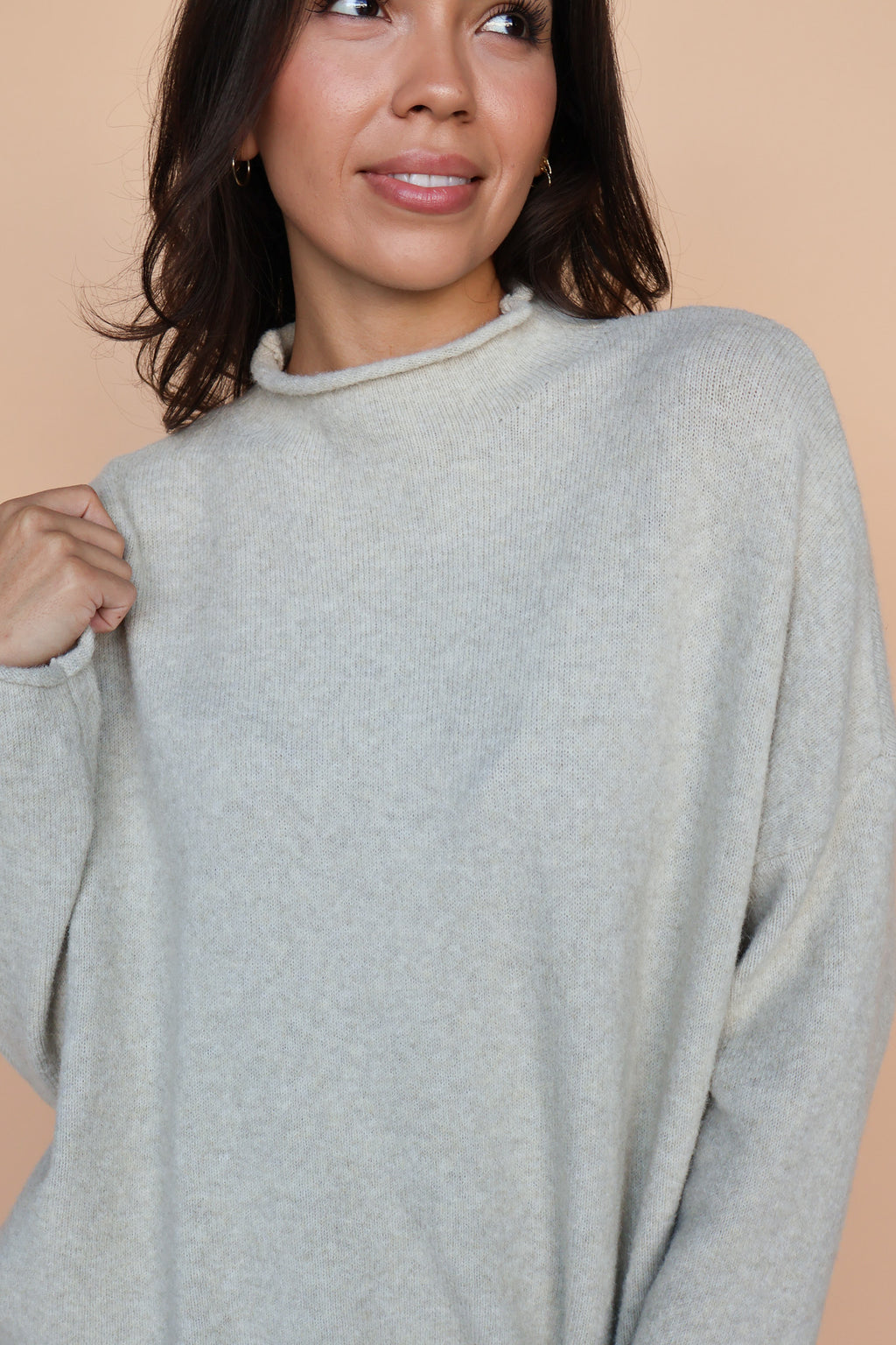 Piper Mock Neck Sweater in Oatmeal