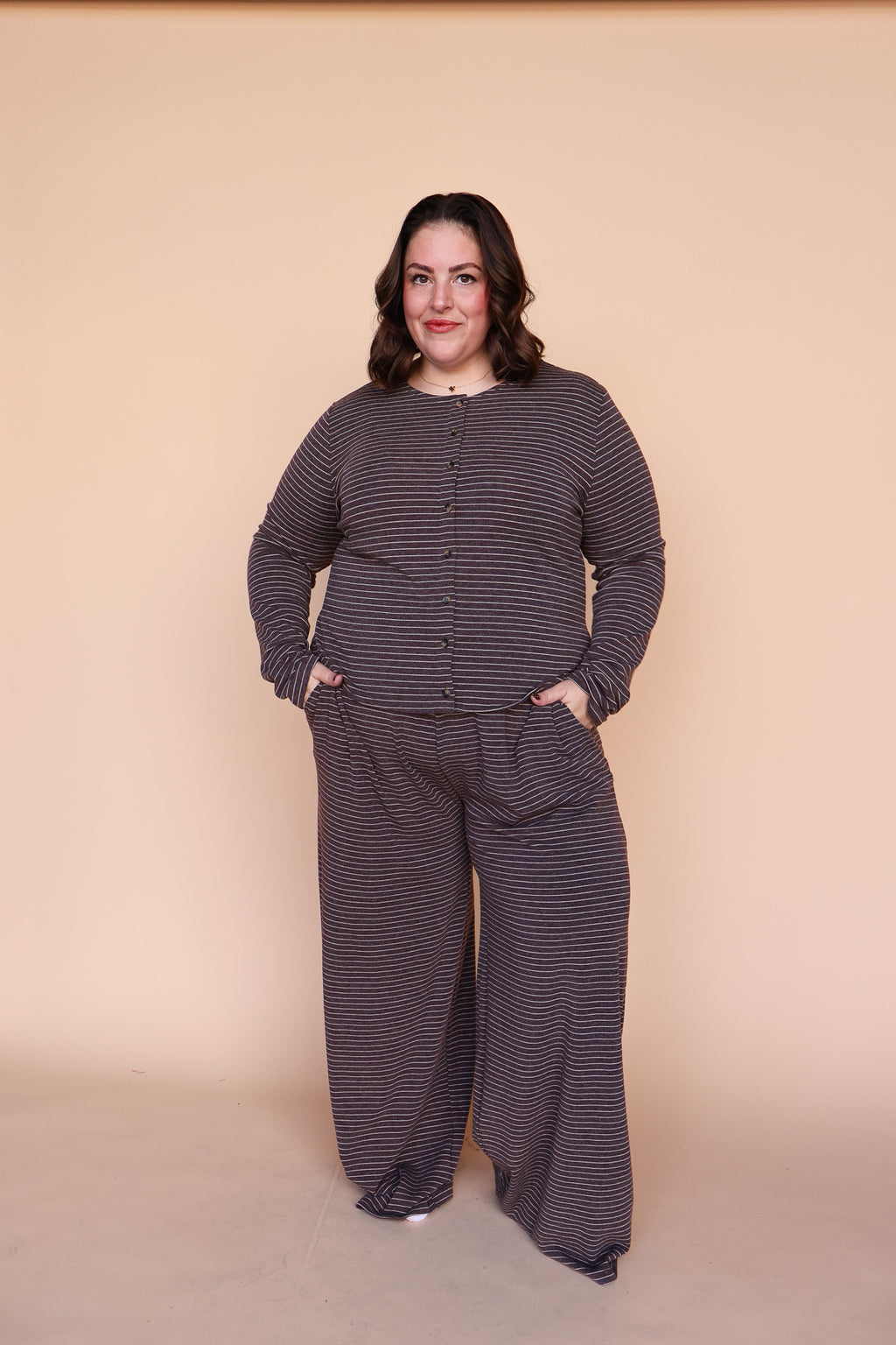 Lauren Stripe Pants in Brown