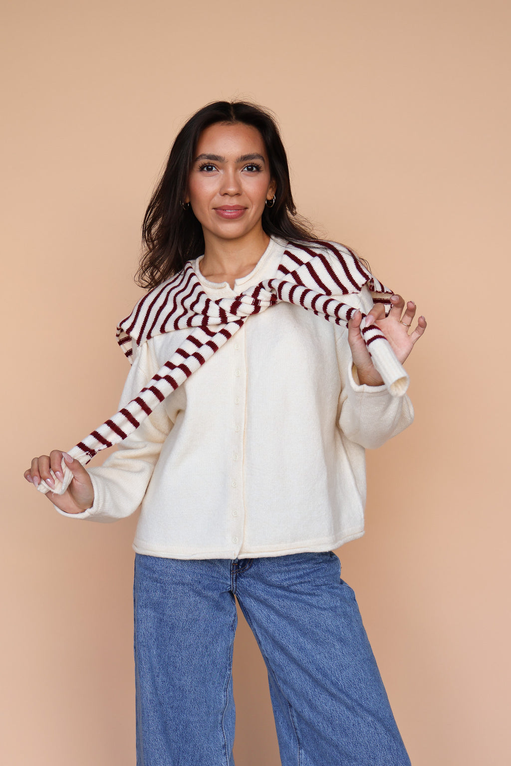 Sloane Layered Cardigan in Cream