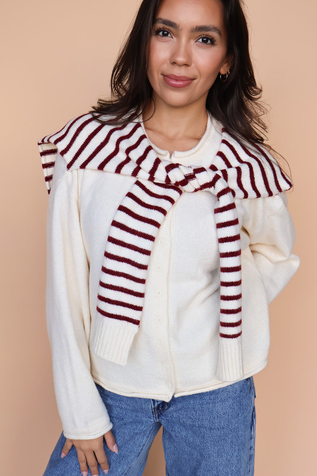 Sloane Layered Cardigan in Cream