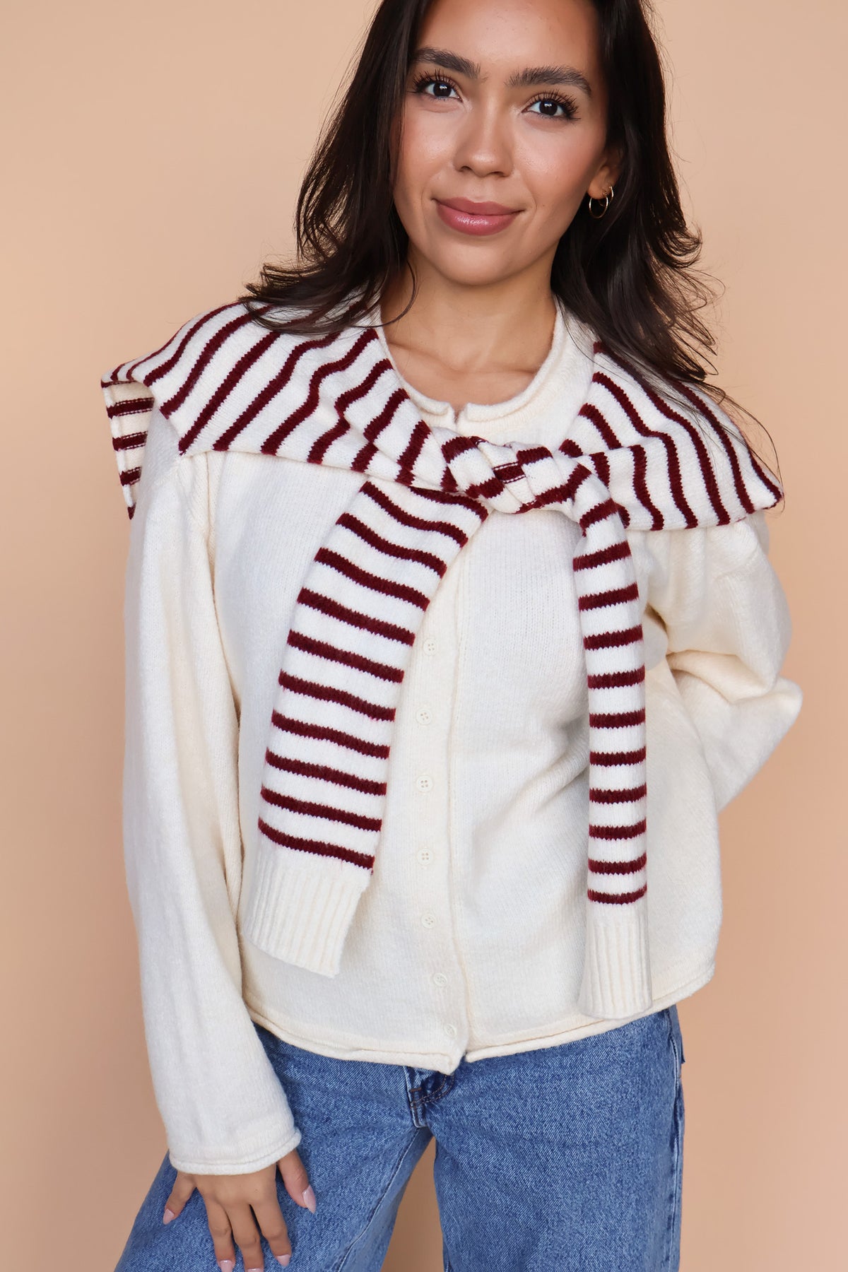 Sloane Layered Cardigan in Cream