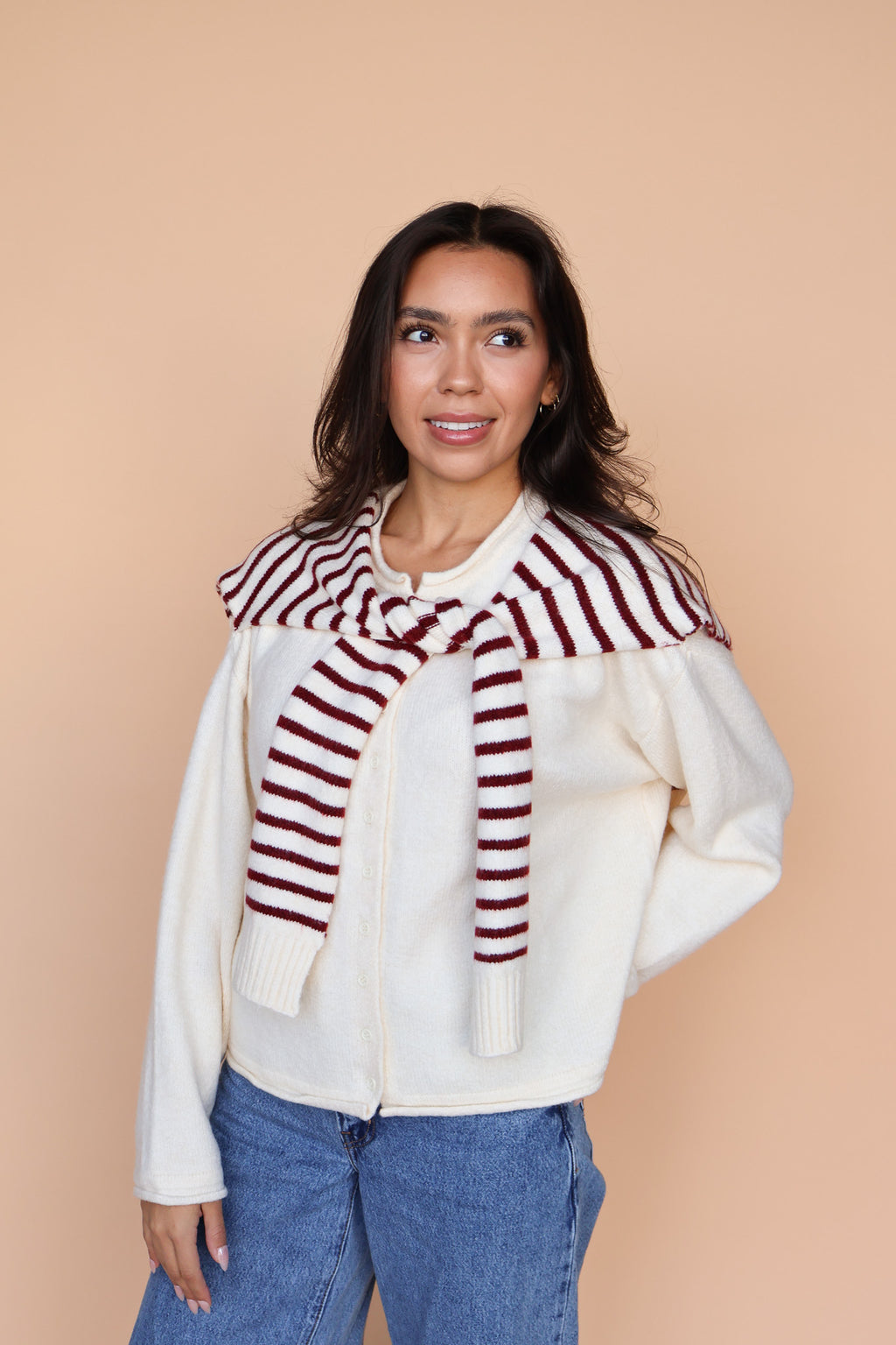 Sloane Layered Cardigan in Cream