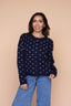Mae Polka Dot Cardigan in Navy