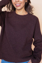 Solid Chocolate Knit Sweater