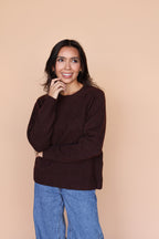 Solid Chocolate Knit Sweater