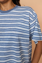 Dusty Blue Stripe Tee