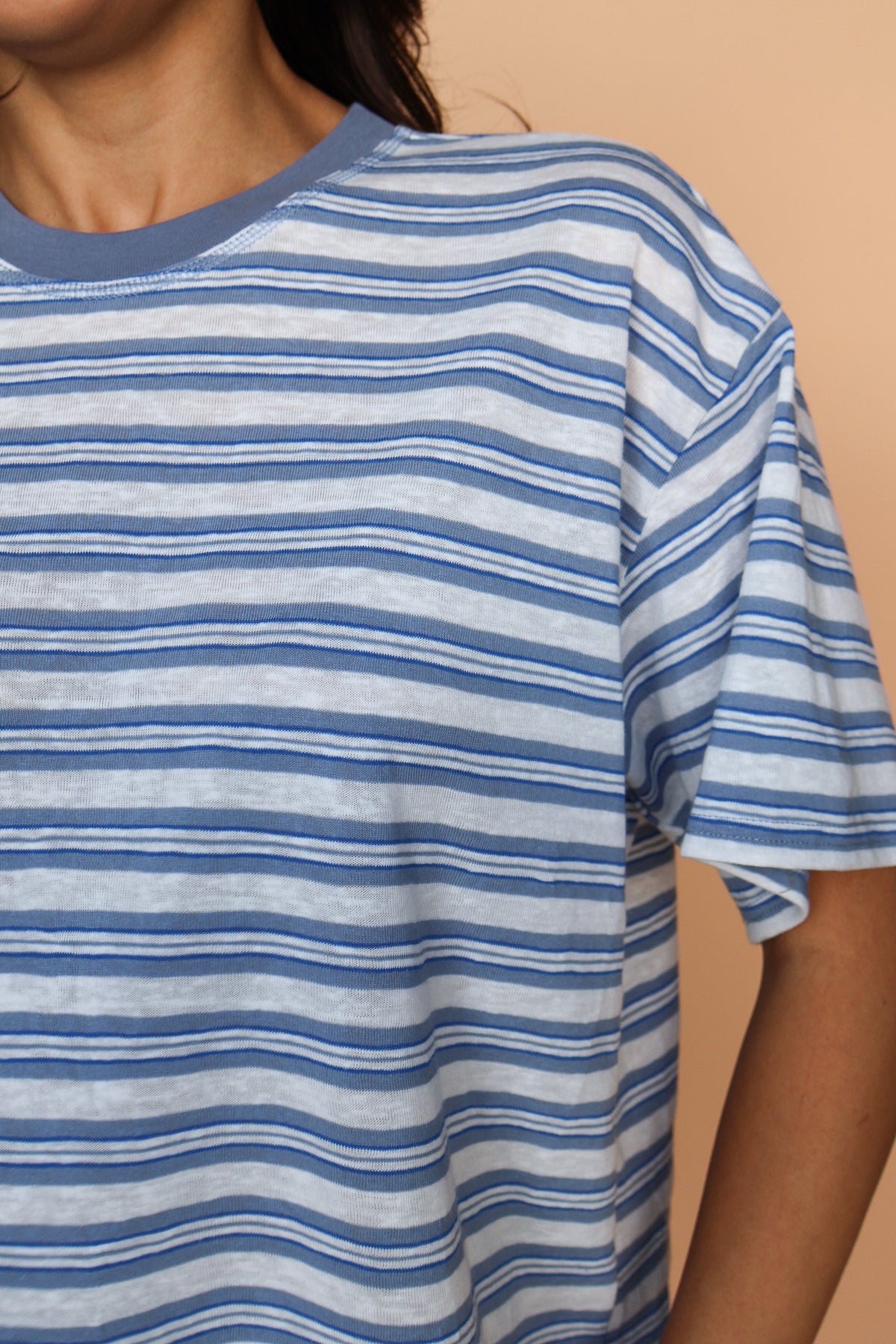 Dusty Blue Stripe Tee