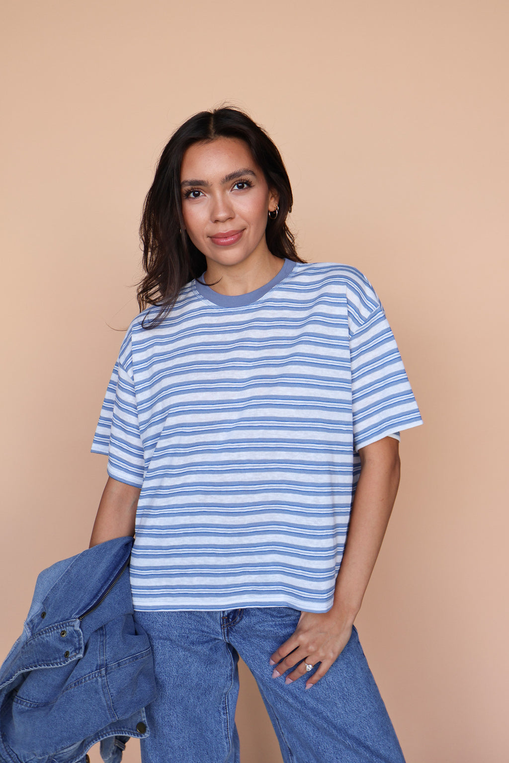 Dusty Blue Stripe Tee
