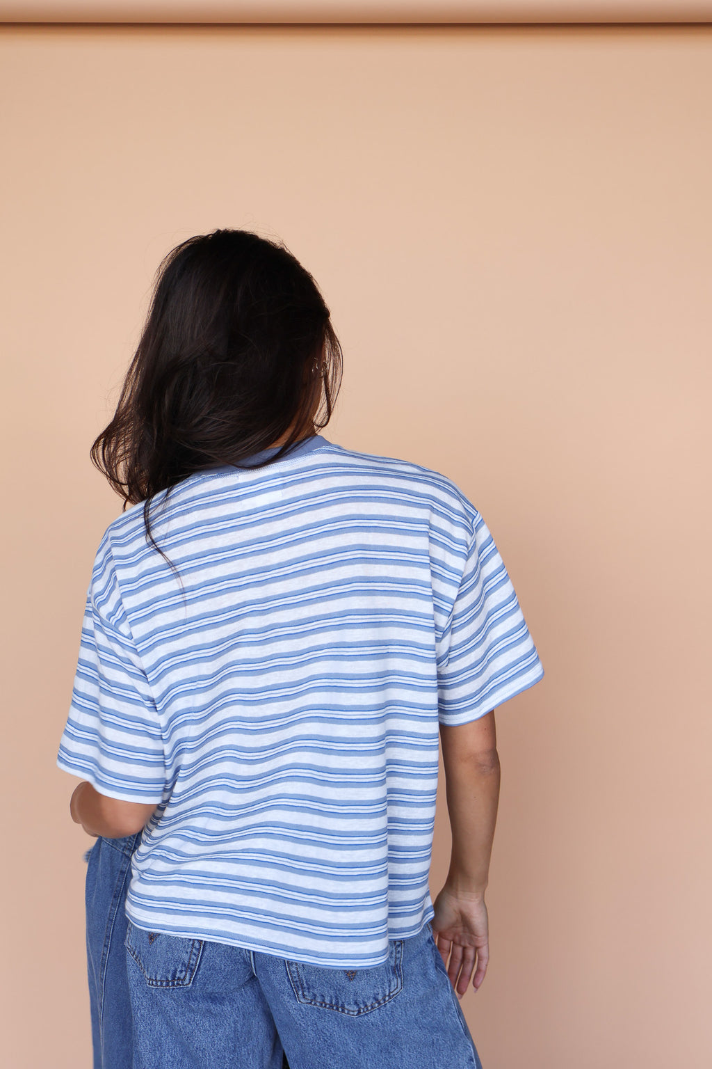Dusty Blue Stripe Tee