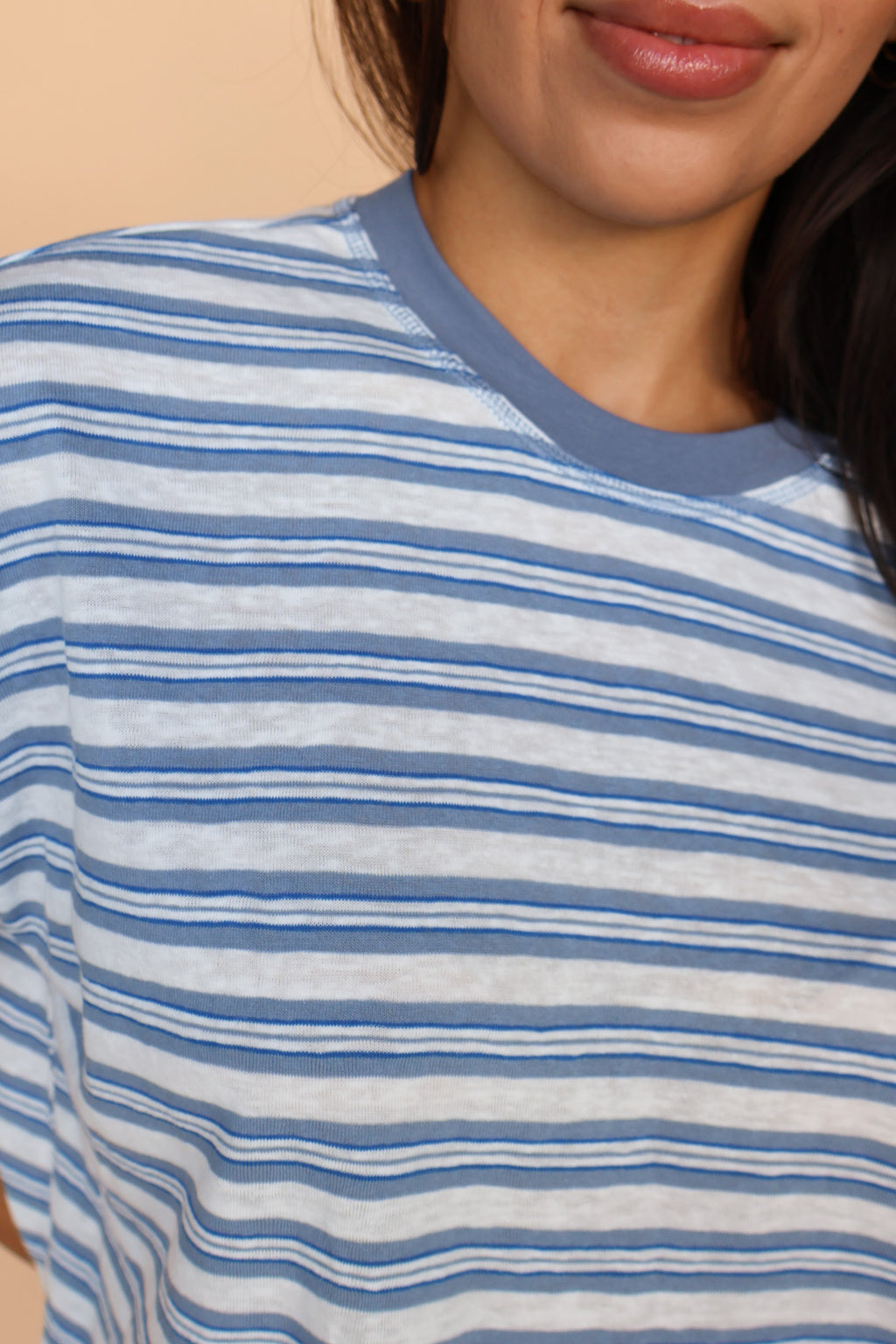 Dusty Blue Stripe Tee