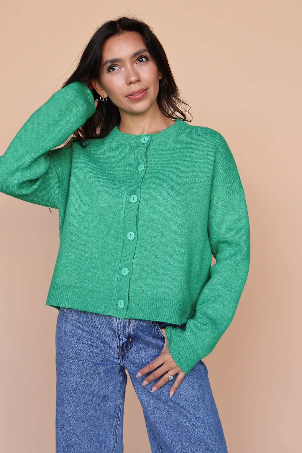 Maren Cardigan in Kelly Green