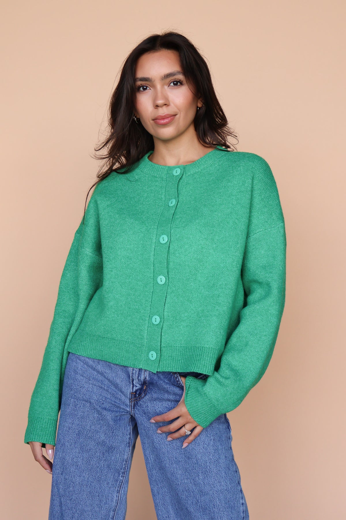 Maren Cardigan in Kelly Green