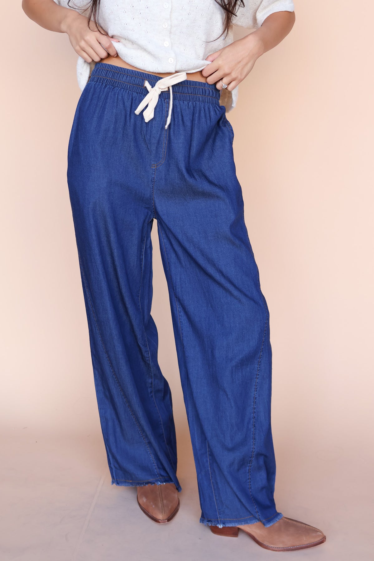 Chambray Wide Leg Pants Main image