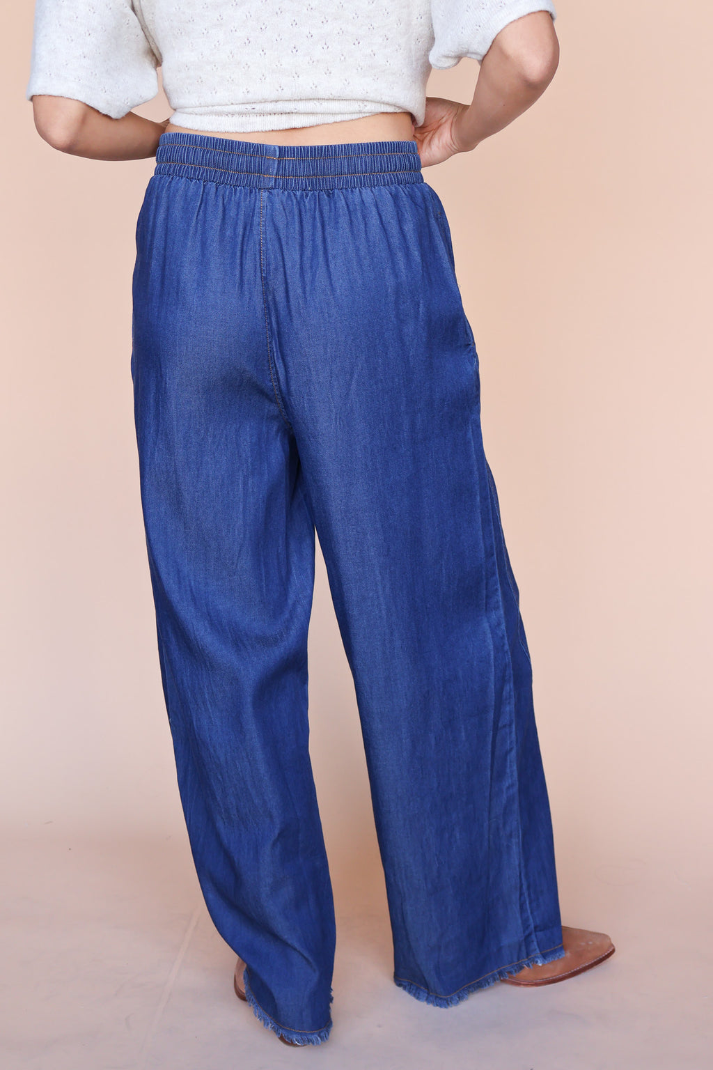 Chambray Wide Leg Pants