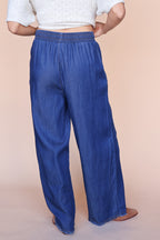 Chambray Wide Leg Pants