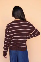 Chocolate/Blush Stripe Sweater