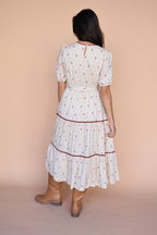 Goldie Floral Dress in Oatmeal