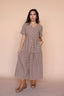 Zoe Gingham Midi in Burgundy