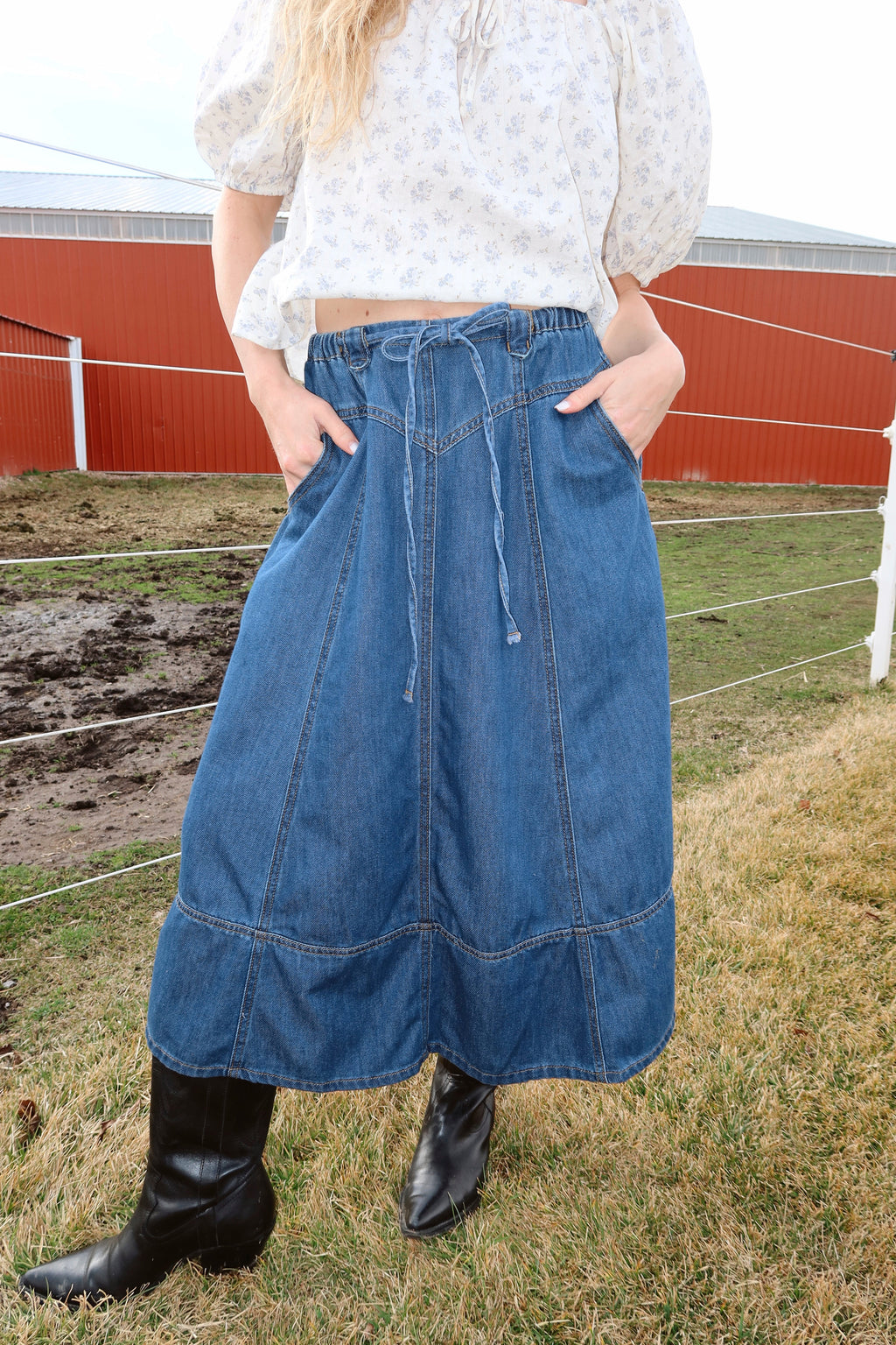 Tulsa Denim Skirt in Medium Wash