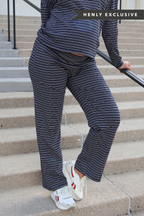 Carson Stripe Pants in Navy