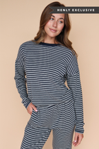 Skylar Stripe Top in Navy