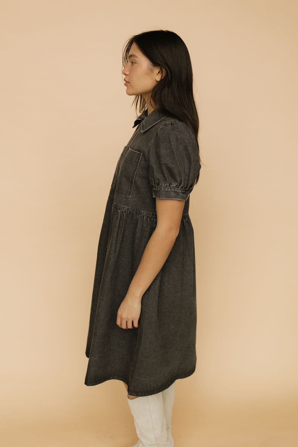 Mabel Zip Front Denim Babydoll