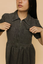 Mabel Zip Front Denim Babydoll