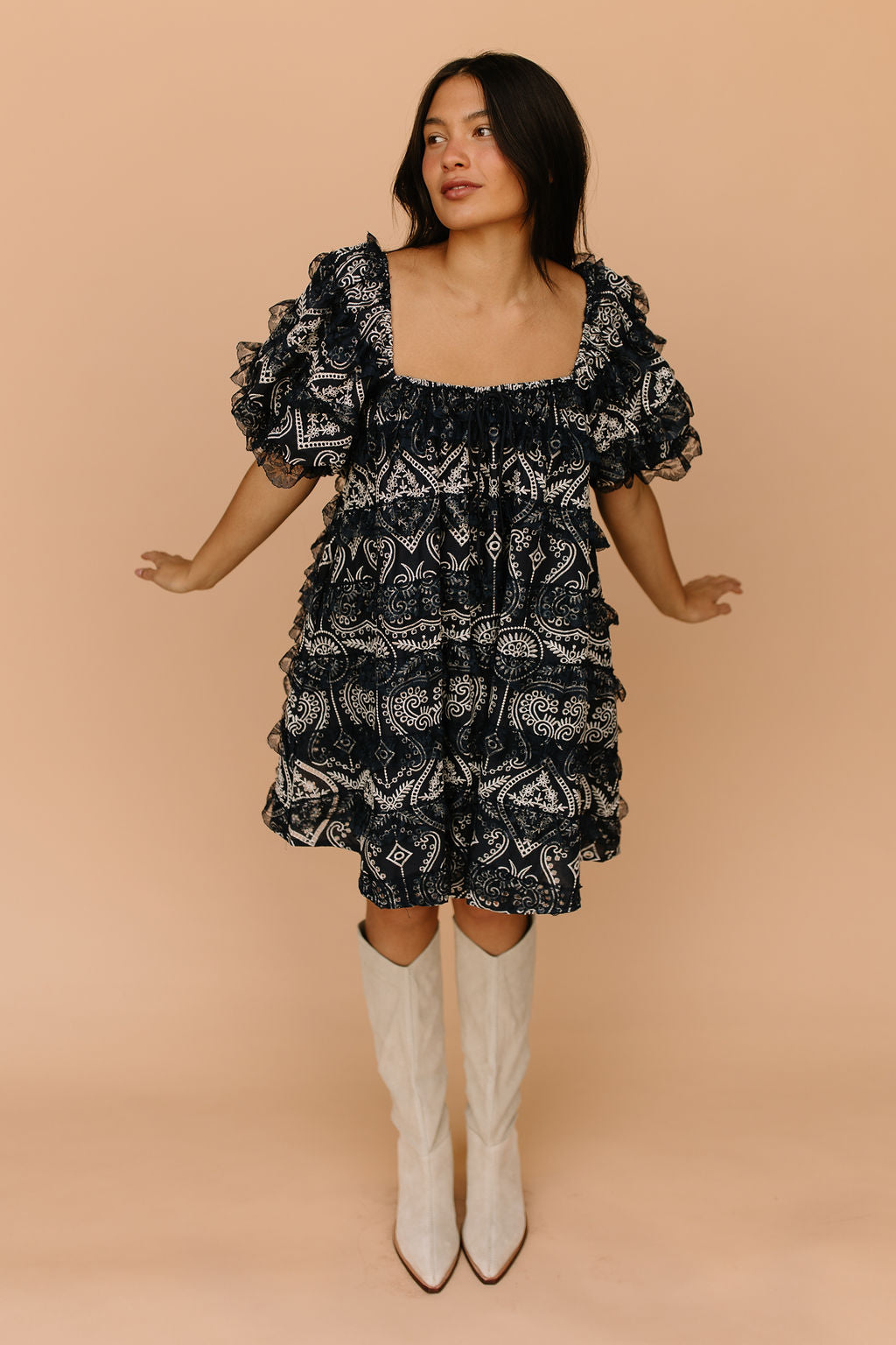 FINAL SALE - Creme Brulace Dress in Navy Main image