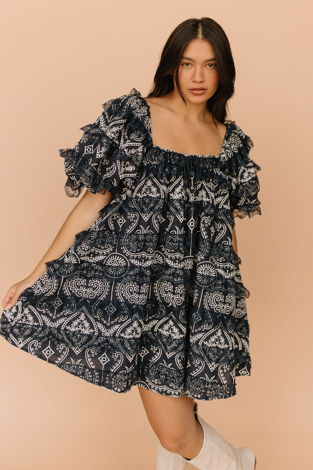 FINAL SALE - Creme Brulace Dress in Navy Secondary image