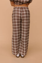 FINAL SALE - Tatum Plaid Pants in Brown