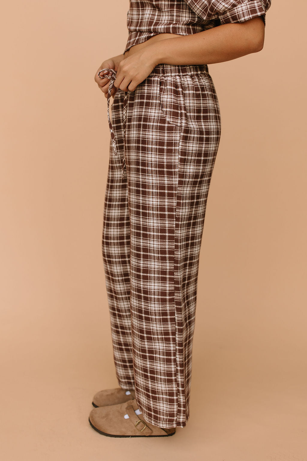 FINAL SALE - Tatum Plaid Pants in Brown