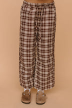FINAL SALE - Tatum Plaid Pants in Brown