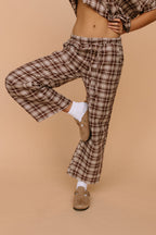 FINAL SALE - Tatum Plaid Pants in Brown
