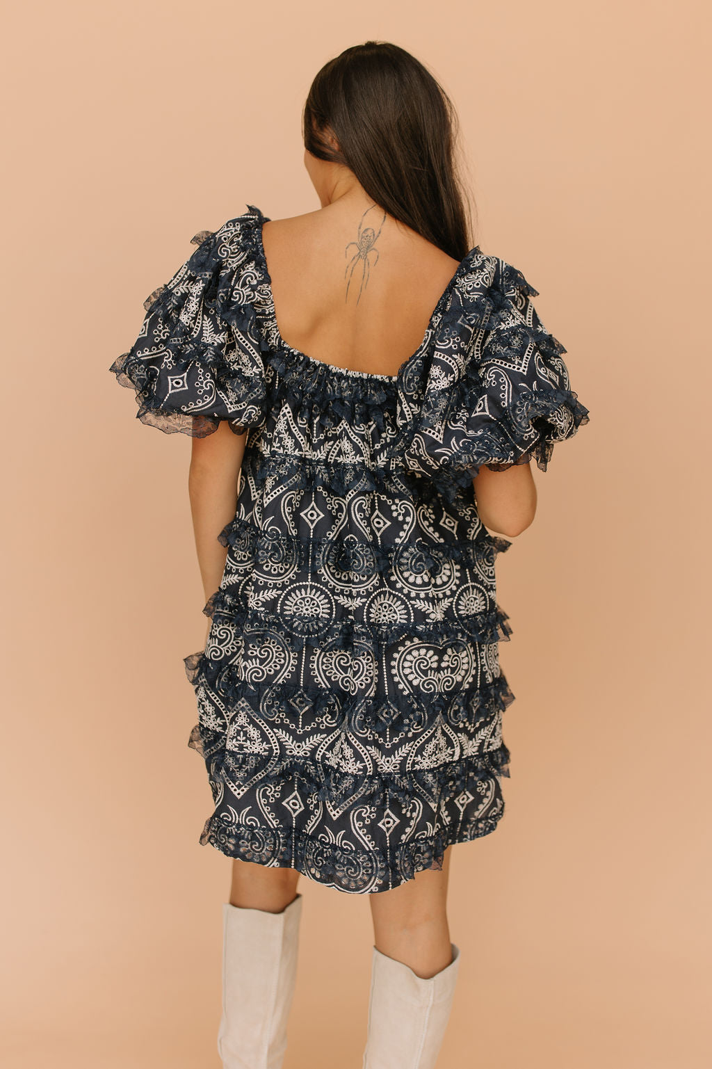 FINAL SALE - Creme Brulace Dress in Navy