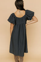 Elora Gingham Midi in Navy