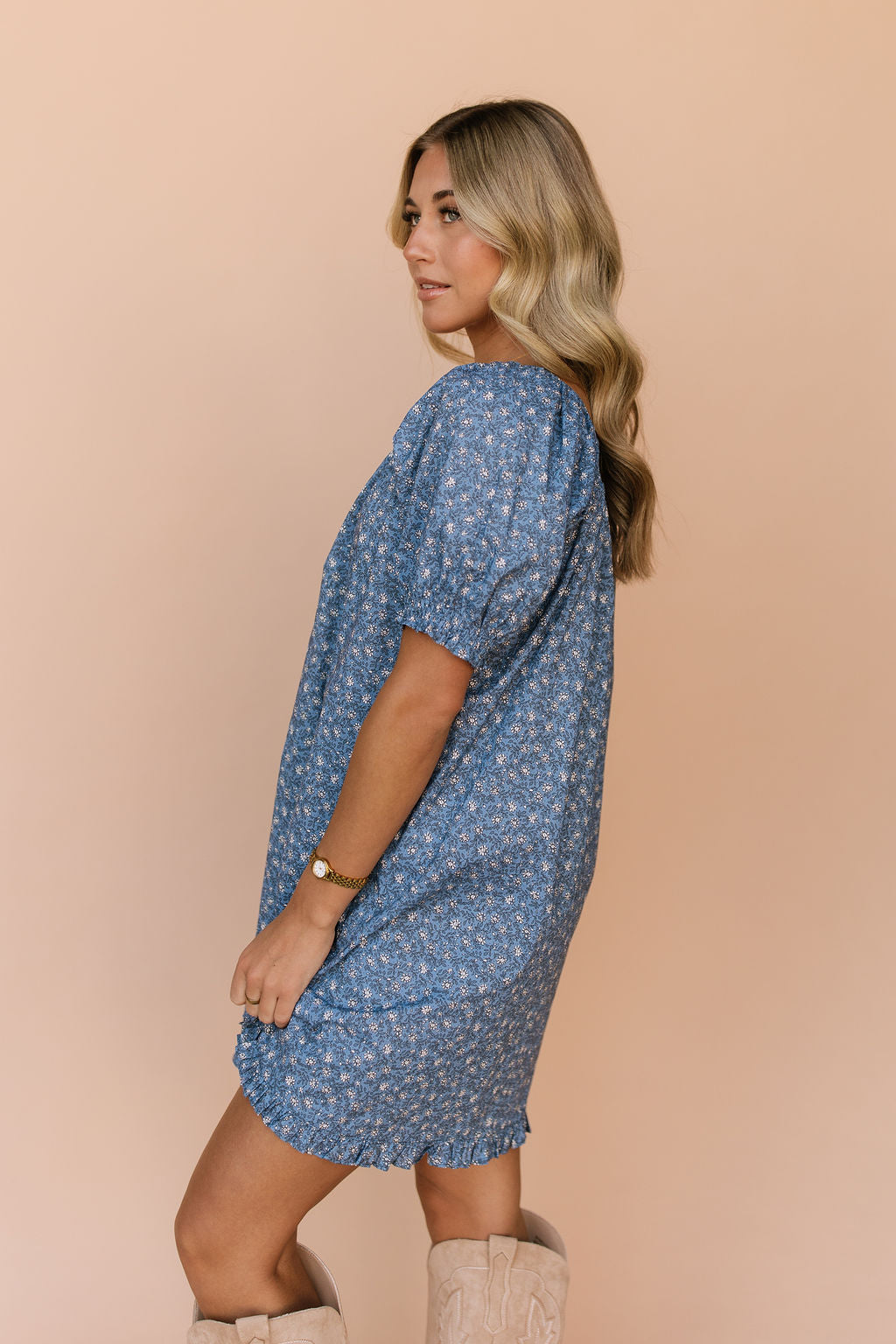 Skye Floral Dress in Blue