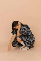 FINAL SALE - Creme Brulace Dress in Navy