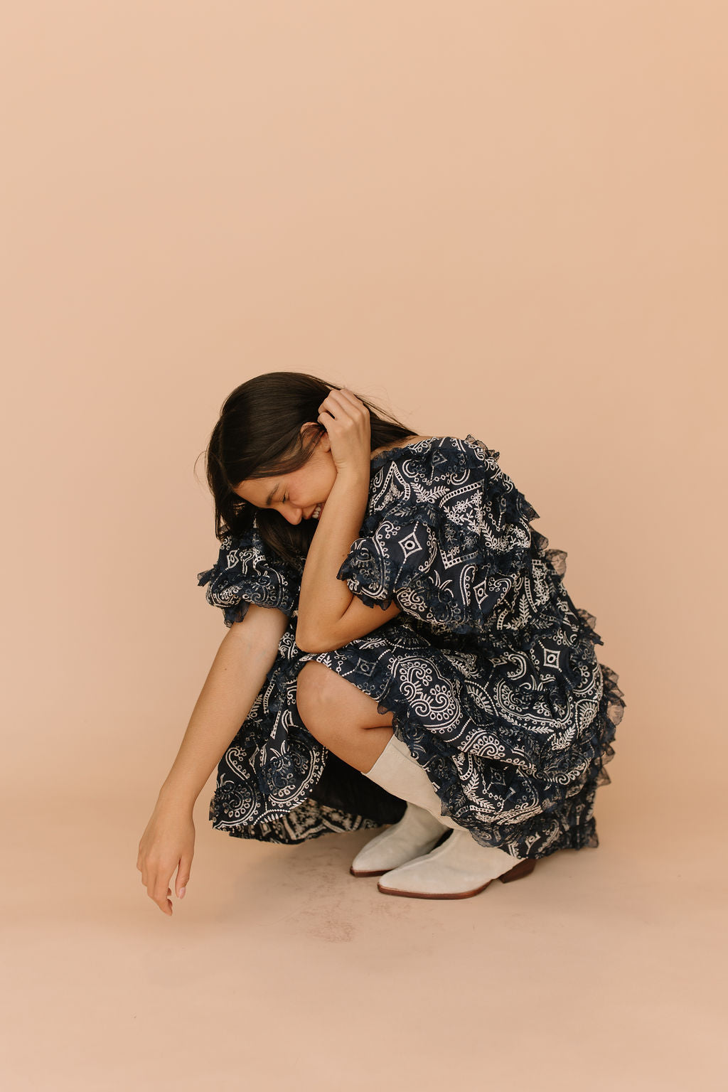 FINAL SALE - Creme Brulace Dress in Navy
