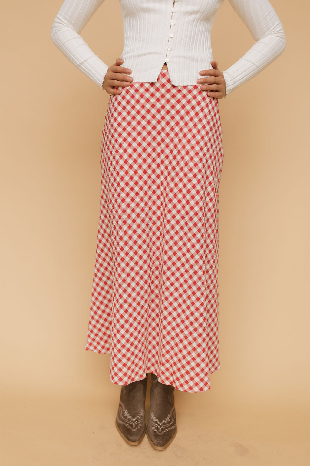Lyla Gingham Maxi Skirt