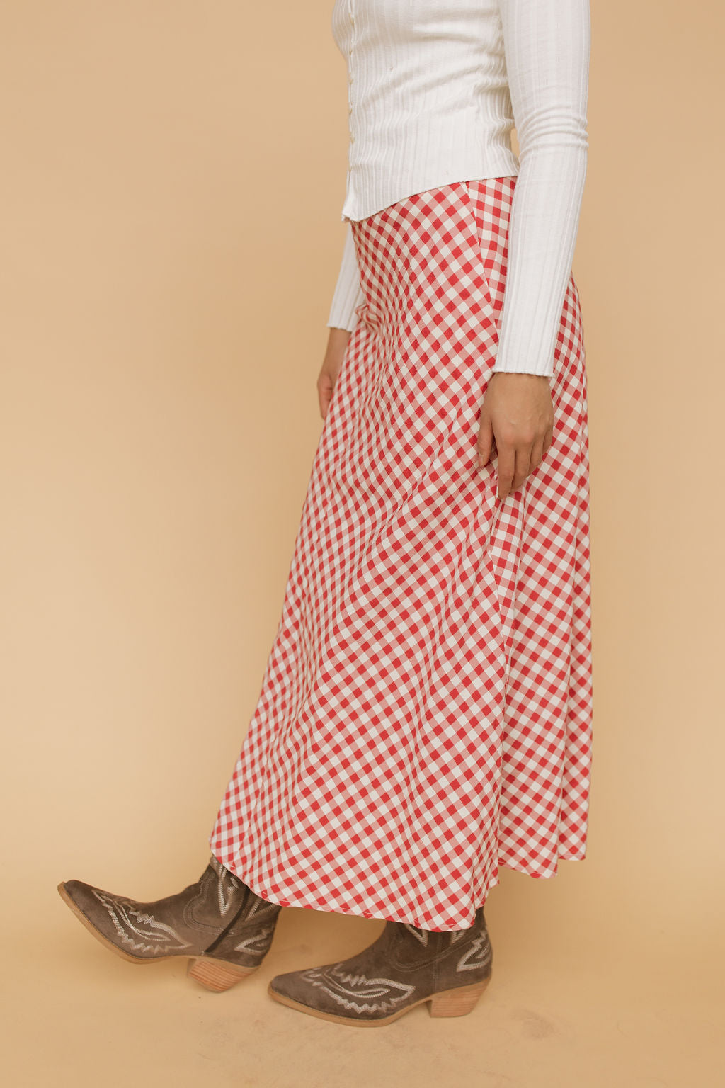 Lyla Gingham Maxi Skirt