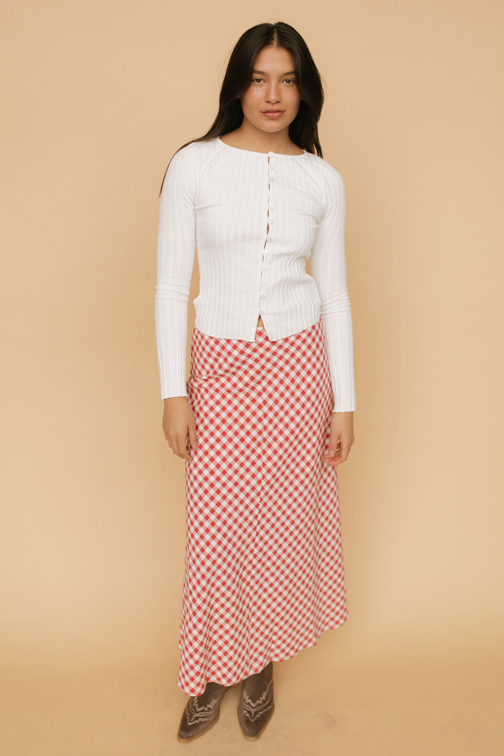 Lyla Gingham Maxi Skirt
