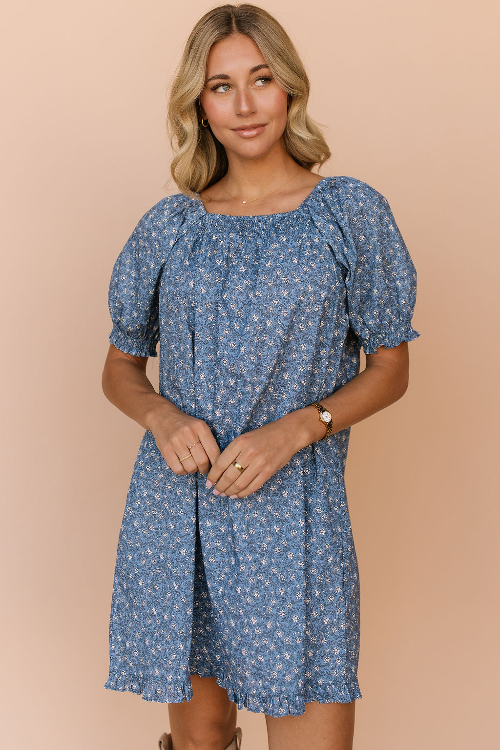 Skye Floral Dress in Blue