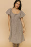 Elora Gingham Midi in Brown